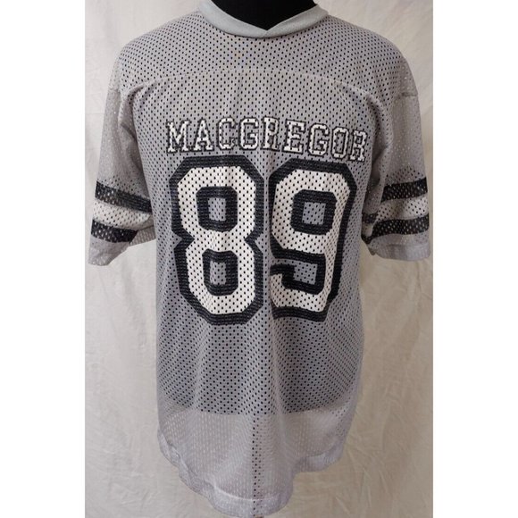 Vintage  MACGREGOR #89 Large Grey Practice Perforated Football NFL Jersey - Picture 1 of 10